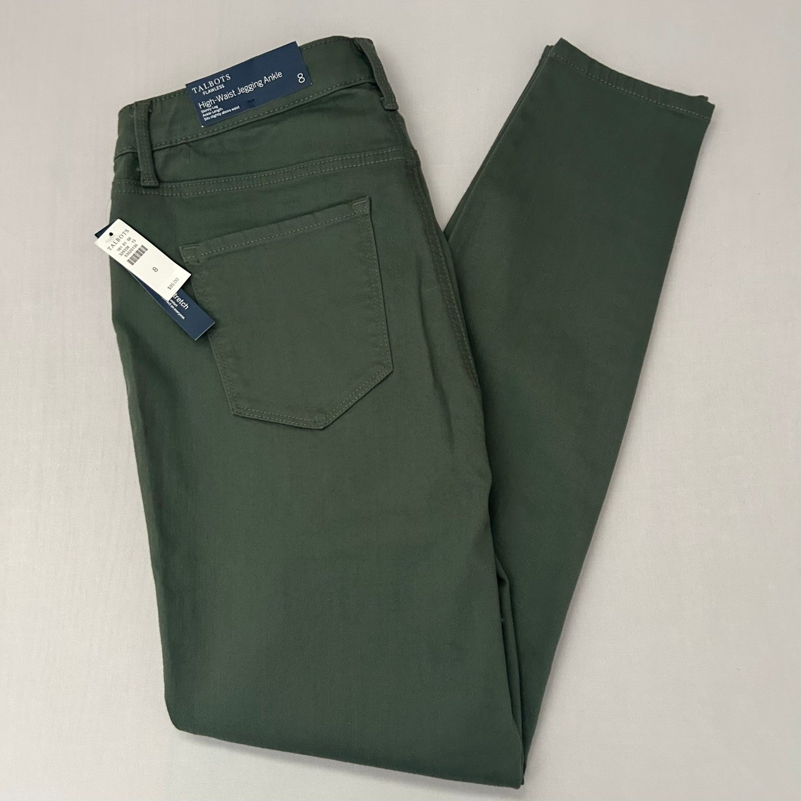 Talbots Jeans Women 8 Olive Green High Waist Jegging Ankle Skinny Leg Nwt